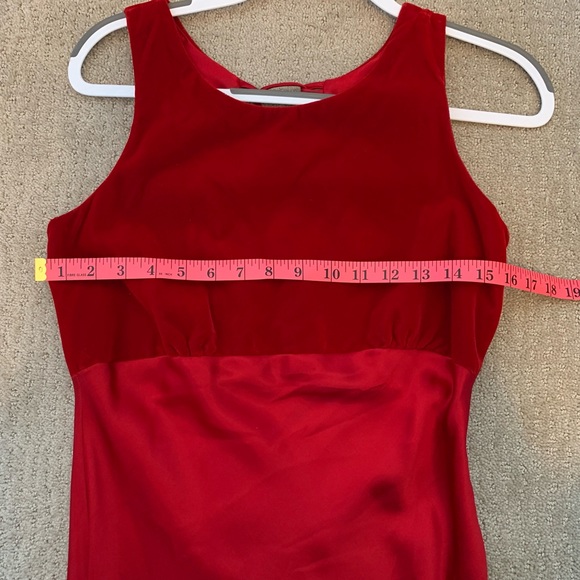 Vintage Red Velvet & Satin Maxi Dress - Picture 14 of 15